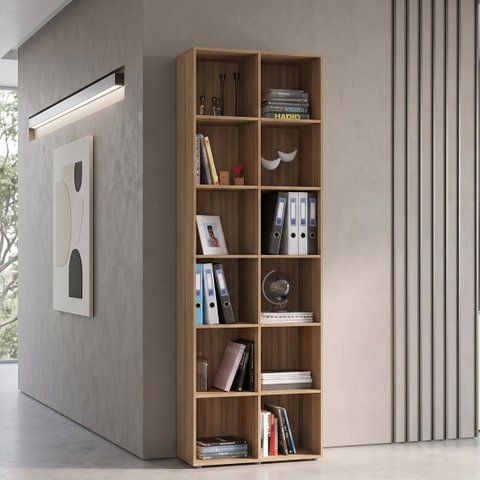 Estante de Livros 74CMX221CM 12 Nichos Caracol Marrom/Castanho