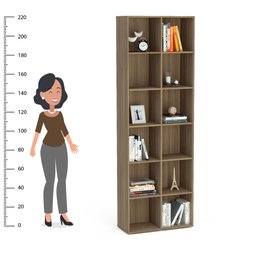 Estante para Livros com 12 Nichos 221cmx74cm Caracol - 8