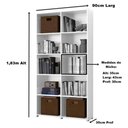 Ver imagem 3 de Estante para Escritório Quarto Livreiro Multiuso Holanda - Branco