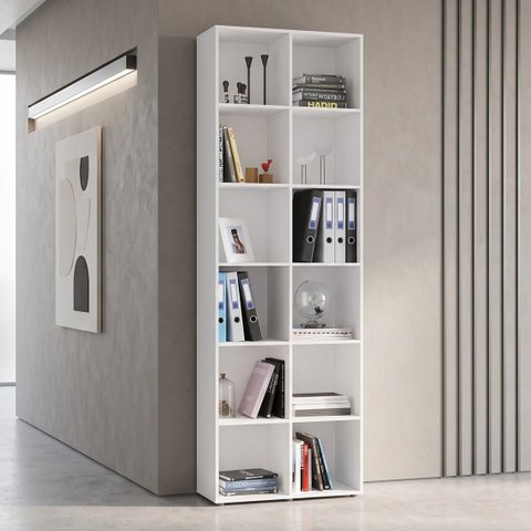 Estante de Livros 74CMX221CM 12 Nichos Caracol Branco