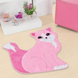 Tapete Infantil em Formato de Gatinha Manhosa 80x64cm Rosa - 4 Tapete Infantil em Formato de Gatinha Manhosa 80x64cm Rosa - 4
