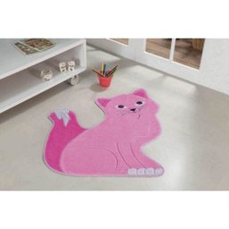 Tapete Infantil em Formato de Gatinha Manhosa 80x64cm Rosa - 1 Tapete Infantil em Formato de Gatinha Manhosa 80x64cm Rosa - 1