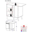 Ver imagem 3 de Balcão Cozinha com Rodapé de Canto 1 Porta Veneza GW Multimóveis MP2120 Branco