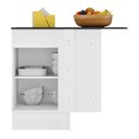 Ver imagem 4 de Balcão Cozinha com Rodapé de Canto 1 Porta Veneza GW Multimóveis MP2120 Branco