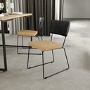 Ver imagem 2 de Kit 06 Cadeiras Decorativas Sala Jantar Allana L02 Couríssimo Preto Linho Bege Escuro - Lyam Decor
