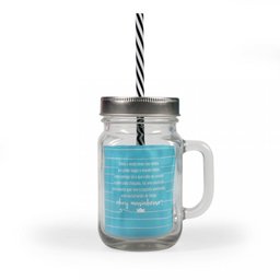 Caneca de Vidro com Canudo Mason jar Caneconserva Ancora - 3