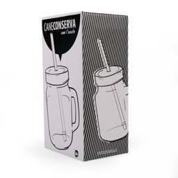 Caneca de Vidro com Canudo Mason jar Caneconserva Ancora - 4