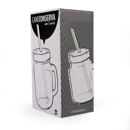 Caneca de Vidro com Canudo Mason jar Caneconserva Ancora - 7
