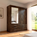 Ver imagem 5 de Guarda-Roupa Solteiro 2 Portas 6 Gavetas com Espelho Capri