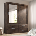 Ver imagem 2 de Guarda-Roupa Solteiro 2 Portas 6 Gavetas com Espelho Capri