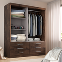 Ver imagem 3 de Guarda-Roupa Solteiro 2 Portas 6 Gavetas com Espelho Capri