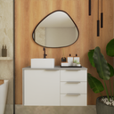 Ver imagem 1 de Gabinete Armario para Banheiro 100% Mdf com Cuba - Firenze Branco 60cm