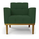 Ver imagem 5 de Poltrona Base de Madeira Fixa Castanho Kit 2 Elisa Veludo Verde D03 - D'Rossi