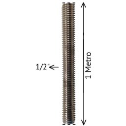 Barra Roscada Inox 304 1/2" 1 Metro - 3