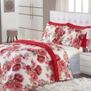 Ver imagem 1 de Kit Edredom Lérida Vermelho Queen Dupla Face 120 Fios 07 Pecas