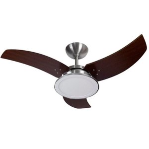 Ventilador de Teto Venom LED 3 Pás Alumínio e Tabaco 130W Tron - 127V