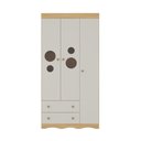 Ver imagem 7 de Guarda-roupa Infantil 92cm com Vidro 3 Portas e 2 Gavetas Sonho Multimóveis Mp4472 Madeirado/off