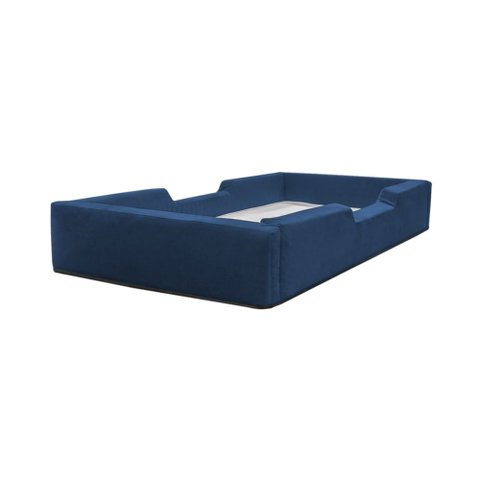 Cama em Suede Solteiro Infantil com Estilo Montessoriano e Espuma D28 - Azul
