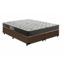 Ver imagem 1 de Cama Box Queen Colchão Mola Ensacada Acolchões + Box Suede 64x158x198 Cor:Marrom