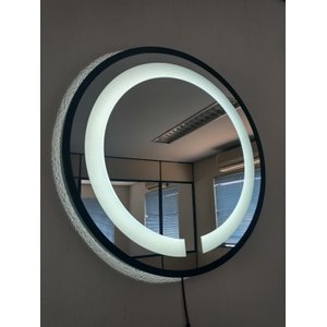 Espelho Led Frio Adnet 60cm Moldura Preto Sem Alça