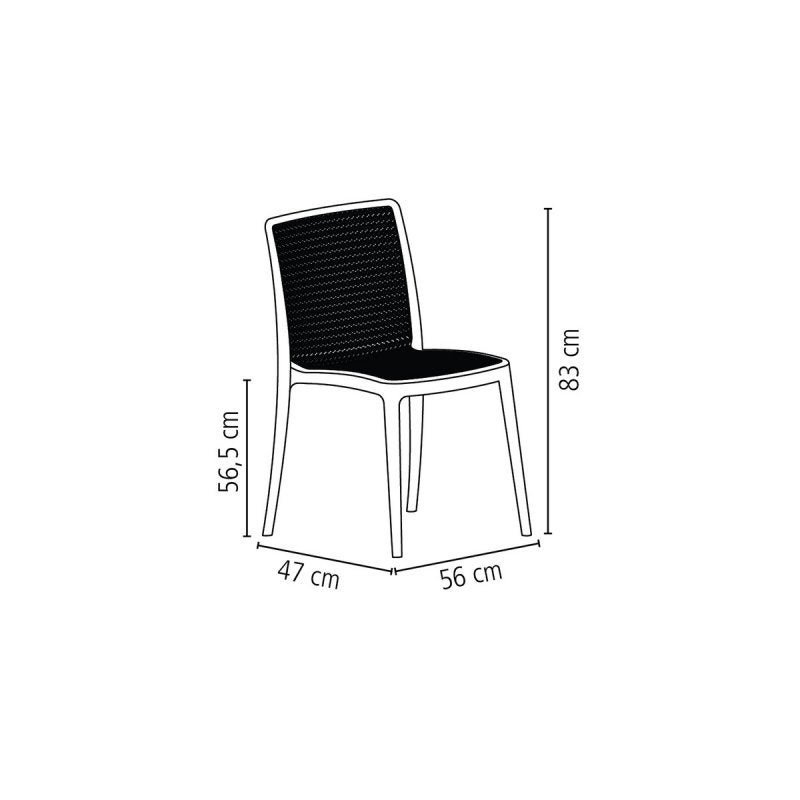 Cadeira Plástica Monobloco sem Braço Isabelle Amarela - Tramontina - 4