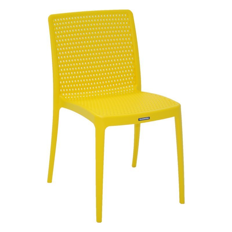 Cadeira Plástica Monobloco sem Braço Isabelle Amarela - Tramontina - 1