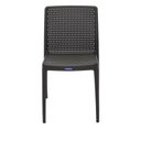 Ver imagem 2 de Cadeira Plástica Monobloco sem Braço Isabelle Marrom - Tramontina