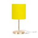 Ver imagem 1 de Abajur Eros Cilindrico Amarelo Com Base Redonda New Cobre
