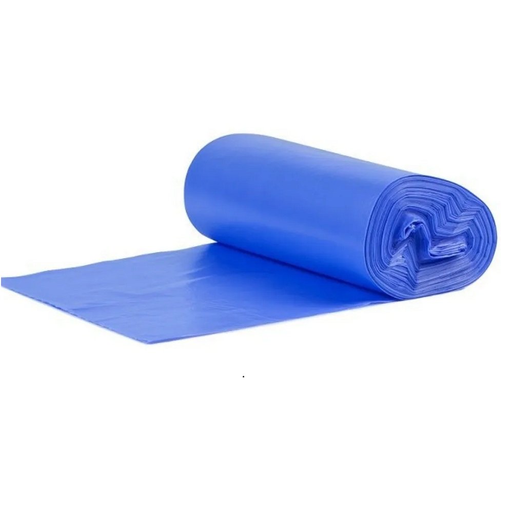 Sacos p/ Lixo 50 Unidades Rolo Plástico Lixeira Azul Grande 50L Capacidade Descartável Reforçado - 1