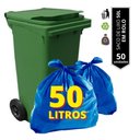 Ver imagem 4 de Sacos p/ Lixo 50 Unidades Rolo Plástico Lixeira Azul Grande 50L Capacidade Descartável Reforçado