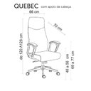 Ver imagem 3 de Cadeira para Escritório PU Presidente Quebec Cinza Rivatti