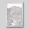 Quadro O Rio da Montanha - 60x40cm - Moldura Caixa Branco - 1