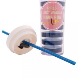 Copo Canudo Longo - Girls Fun - 2 Copo Canudo Longo - Girls Fun - 2