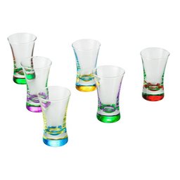 JOGO 6 COPOS DE VIDRO COLORIDOS SHOT 50ML - Lyor - 1