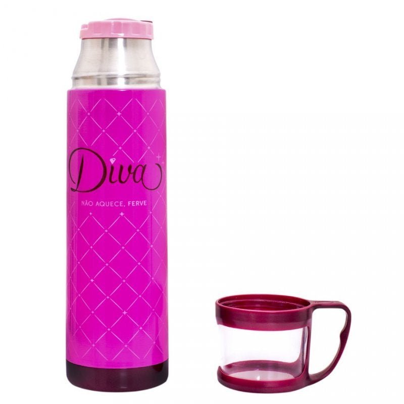 Garrafa Térmica de Inox Matte Pink - 500ml - socd-mob