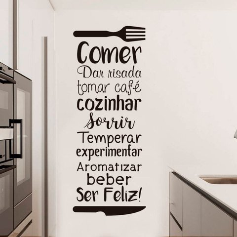 Adesivo de Parede Frase Decorativa Cozinha