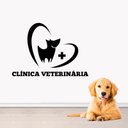 Ver imagem 1 de Adesivo de Parede Clínica Veterinária Pet Shop Preto