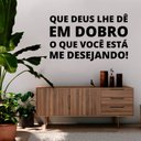 Ver imagem 1 de Adesivo de Parede Religioso Frase Deus lhe dê em Dobro