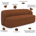 Ver imagem 4 de Sofá 2 Lugares Orgânico para Sala de Estar Living 170cm Heidy F04 Veludo Telha - Lyam Decor