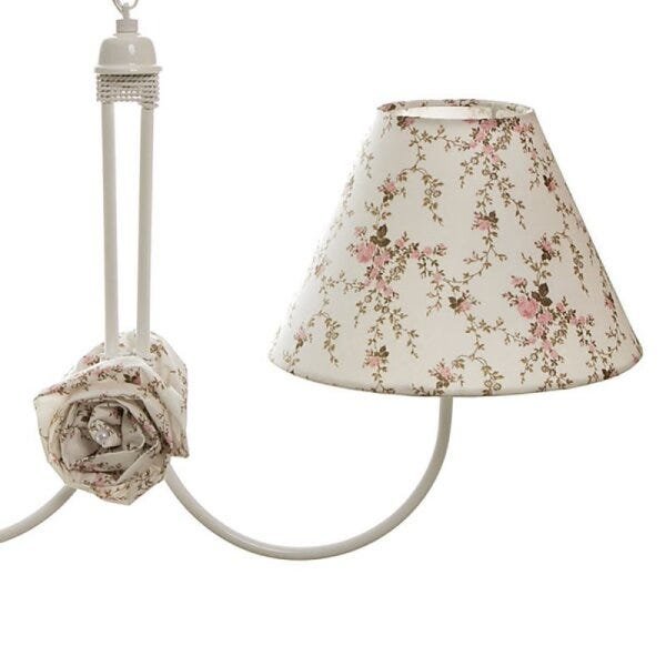 Lustre 2L Simples Com 2 Flores de Tecido Quarto Bebê Infantil Menina - 2