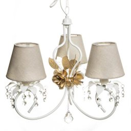 Lustre 3L Imperial Flor Dourada Quarto Bebê Infantil Menina Menino - 1