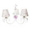 Lustre 3L Primavera Cristais 2 Flores G Rosa Quarto Bebê Infantil Menina - 1