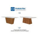 Ver imagem 3 de Mesa P/ Cozinha Luna C/ Tampo 180x90cm Madeirado Vidro Canto Curvo - Imbuia/ripado 3d/off White -