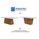 Ver imagem 4 de Mesa P/ Cozinha Luna C/ Tampo 180x90cm Madeirado Vidro Canto Curvo - Imbuia/ripado 3d/off White -