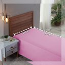 Ver imagem 3 de Roupa Cama Solteiro 300 Fios Lençol Virol sem Elástico de Algodão:rosa Bebe