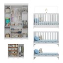 Ver imagem 5 de Quarto de Bebê Completo com Berço Americano 3 em 1 Colchão Doçura Multimóveis Mp4662 Branco