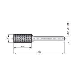 Lima Rotativa Cilíndrica com Corte no Topo 08 X 20mm - Dormer P8038.0x6.0 - 3