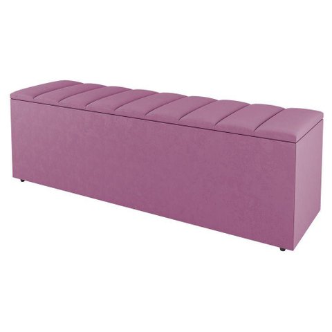 Calçadeira Baú Queen Size Cora 160Cm Suede Rosa