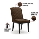 Ver imagem 5 de Cadeira Sala de Jantar Base Madeira Preto Kit 8 Sofia Suede Marrom D03 - D'Rossi