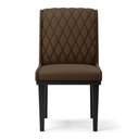 Ver imagem 3 de Cadeira Sala de Jantar Base Madeira Preto Kit 8 Sofia Suede Marrom D03 - D'Rossi